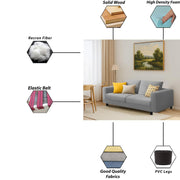 Minta 2 Seater Sofa Set for Living Room (Black - Colour Fabric) Premium Fabric Sofa Set for Living Room