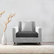 Garcia 1 Seater Sofa Set for Living Room (Black Colour) Premium Fabric Sofa