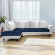 Casaliving Bradley LHS 4 Seater L Shape Sofa Set for Living Room (Black Grey Fabric) Premium Fabric Sofa