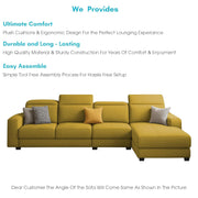 Orion RHS 6 Seater L Shape Sofa Set for Living Room (Yellow Colour) Premium Fabric Sofa