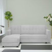 Fracher LHS 4 Seater L Shape Sofa Set for Living Room (Grey Fabric) Premium Fabric Sofa