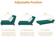 Drantly 3 Seater Sofa Cum Bed for Living Room (Pine Fabric Color) Premium Suede Velvet Fabric Sofa Cum Bed for Living Room