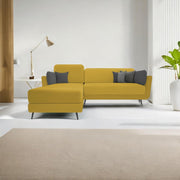 Arlond LHS 4 Seater L Shape Sofa Set for Living Room (Yellow Fabric) Premium Fabric Sofa