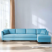 Casaliving Marvin LHS 4 Seater L Shape Sofa Set for Living Room (Black Fabric) Premium Fabric Sofa