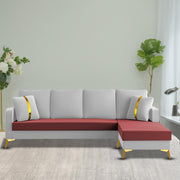 Casaliving Mandis LHS 4 Seater L Shape Sofa Set for Living Room (Black Fabric) Premium Fabric Sofa