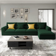 Delton RHS 6 Seater L Shape Sofa Set for Living Room (Green) Premium Fabric