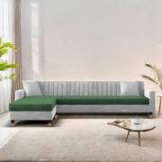 Garcia LHS 6 Seater L Shape Sofa Set for Living Room (Black Grey - Colour) Premium Fabric Sofa Set