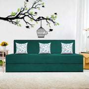 Mapron 1 Seater Sofa Cum Bed with 1 Cushions for Living Room (Black Fabric) Premium Fabric Sofa 2.5x6 Feet