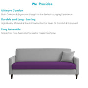 Premium Valkyrie 3 Seater Sofa Set 3 Seater Modern Sofa Set for Living Room (Purple Grey Color Fabric)