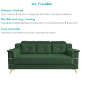 Julio 3 Seater Sofa Set for Living Room (Green Colour Fabric) Premium Fabric Sofa