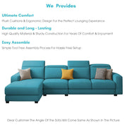Orion LHS 6 Seater L Shape Sofa Set for Living Room (Turquise Colour) Premium Fabric Sofa