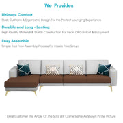 Falco LHS 6 Seater L Shape Sofa Set for Living Room (Brown Grey Fabric) Premium Fabric Sofa