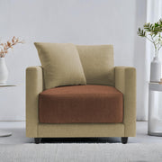 Dominic 1 Seater Sofa Set for Living Room (Black Grey Fabric) Premium Fabric Sofa