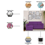 Megan LHS 4 Seater L Shaped Sofa Cum Bed for Living Room (Purple Fabric) Premium Fabric Sofa