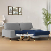 Latieo RHS 2 Seater Lounger L Shape Sofa Set for Living Room (Blue Grey) Premium Fabric Sofa