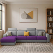 Orion LHS 6 Seater L Shape Sofa Set for Living Room (Purple Grey Colour) Premium Fabric Sofa
