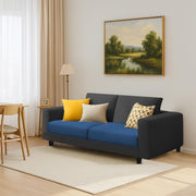 Minta 2 Seater Sofa Set for Living Room (Blue Black - Colour Fabric) Premium Fabric Sofa Set for Living Room