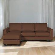 Danver LHS 4 Seater L Shape Sofa Set for Living Room (Brown Fabric) Premium Fabric Sofa