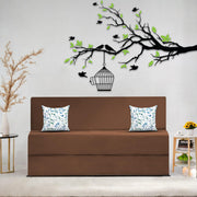 Mapron 1 Seater Sofa Cum Bed with 1 Cushions for Living Room (Black Fabric) Premium Fabric Sofa 2.5x6 Feet