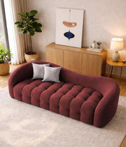 Ariana Modern Premium Boucle Fabric Sofa, Upholstered 3 Seater Sofa Set for Living Room, (Black Colour) Premium Boucle Fabric Sofa