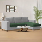 Charmi RHS 4 Seater L Shape Sofa Set for Living Room (Green Grey Fabric) Premium Fabric Sofa