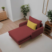 Vive 1 Seater Lounge Sofa for Living Room (Maroon Colour) Premium Fabric Sofa