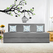 Mapron 1 Seater Sofa Cum Bed with 1 Cushions for Living Room (Black Fabric) Premium Fabric Sofa 2.5x6 Feet