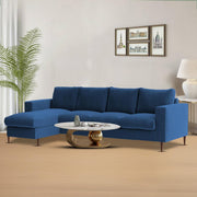 Charmi LHS 6 Seater L Shape Sofa Set for Living Room (Blue Fabric) Premium Fabric Sofa