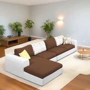 Badger LHS 6 Seater L Shape Sofa Set for Living Room (Black Fabric) Premium Fabric Sofa