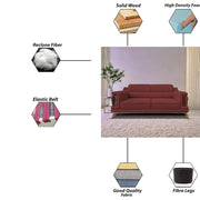 Falconar 3 Seater Sofa Set for Living Room (Maroon Fabric) Premium Fabric Sofa