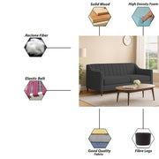 Mobius 3 Seater Sofa Set for Living Room (Black Colour Sofa) Premium Fabric Sofa for Living Room