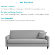 Premium Valkyrie 3 Seater Sofa Set 3 Seater Modern Sofa Set for Living Room (Grey Color Fabric)
