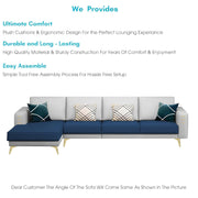 Falco LHS 6 Seater L Shape Sofa Set for Living Room (Blue Grey Fabric) Premium Fabric Sofa