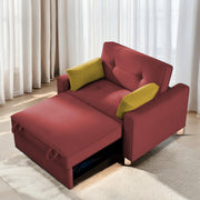 Alfred 1 Seater Sofa Cum Bed Sofa Set for Living Room (Maroon Fabric) Premium Fabric Sofa