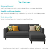 Casaliving Moris RHS 4 Seater L Shape Sofa Set for Living Room (Black) Premium Fabric Sofa Set for Living Room