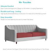 Mobius 3 Seater Sofa Set for Living Room (Maroon Grey Colour Sofa) Premium Fabric Sofa for Living Room