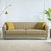 Casaliving Diego 3 Seater Sofa for Living Room (Black Grey Fabric) Premium Fabric Sofa