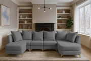 Zoe 8 Seater U Shape Sofa Set for Living Room (Black Grey Colour) Premium Fabric Sofa Set Living Room