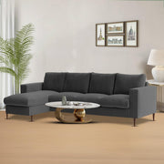 Charmi LHS 6 Seater L Shape Sofa Set for Living Room (Black Fabric) Premium Fabric Sofa