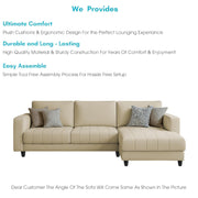 Oslo 4 Seater RHS L Shape Sofa Set for Living Room (Cream Fabric) Premium Fabric Sofa Set for Living Room