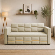Casaliving Mordo 3 Seater Sofa Cum Bed for Living Room (Black Fabric) Premium Fabric Sofa Set