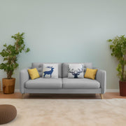 Duckby 3 Seater Sofa Set for Living Room (Black Colour) Premium Fabric Sofa