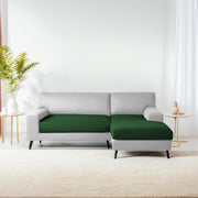 Casaliving Amelia RHS 6 Seater L Shape Sofa Set for Living Room (Black Fabric) Premium Fabric Sofa