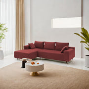 Casaliving Crystal 4 Seater RHS L Shape Sofa Set for Living Room (Black Fabric) Premium Fabric Sofa