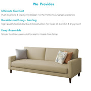Casaliving Amara 3 Seater Sofa Set for Living Room (Black Pine Colour Fabric) Premium Fabric Sofa