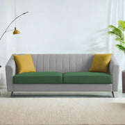 Casaliving Diego 3 Seater Sofa for Living Room (Black Grey Fabric) Premium Fabric Sofa