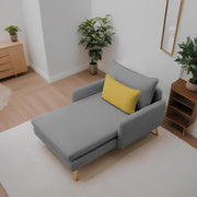Vive 1 Seater Lounge Sofa for Living Room (Dark Grey Colour) Premium Fabric Sofa