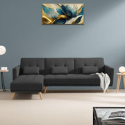Gamora LHS 4 Seater L Shape Sofa Set for Living Room (Black) Premium Fabric Sofa