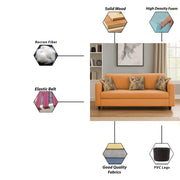 Lifestyle 3 Seater Sofa for Living Room (Black Colour Fabric)