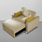 Alfred 1 Seater Sofa Cum Bed Sofa Set for Living Room (Maroon Fabric) Premium Fabric Sofa